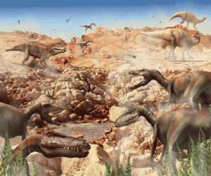 Puzzle Δεινόσαυροι σε βραχώδες έδαφος